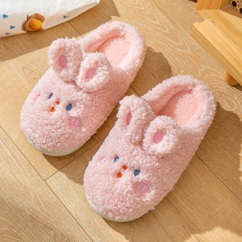 Dép bông đi trong nhà hình Thỏ đáng yêu siêu êm giữ ấm mùa đông chống trượt A147 CUTE ACCESSORIES TOP 1