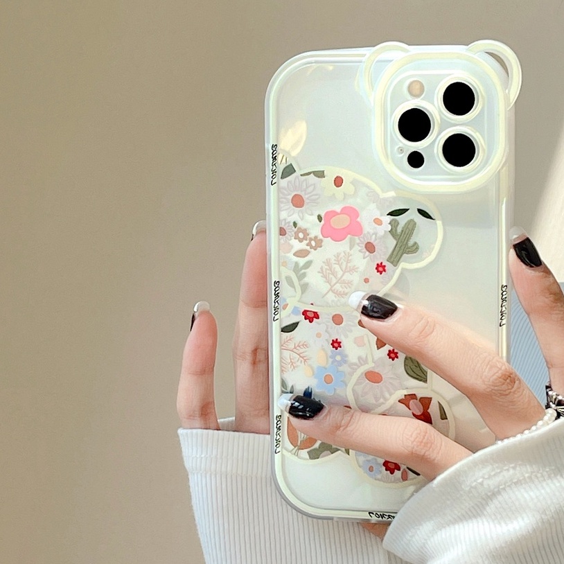 Ốp Điện Thoại TPU Silicon Mềm Trong Suốt Hình Gấu Cho IPhone 13 Pro 11 Max/11/12/XS/ XR/ X/ 8/ 7/6S Plus Mini SE 2020