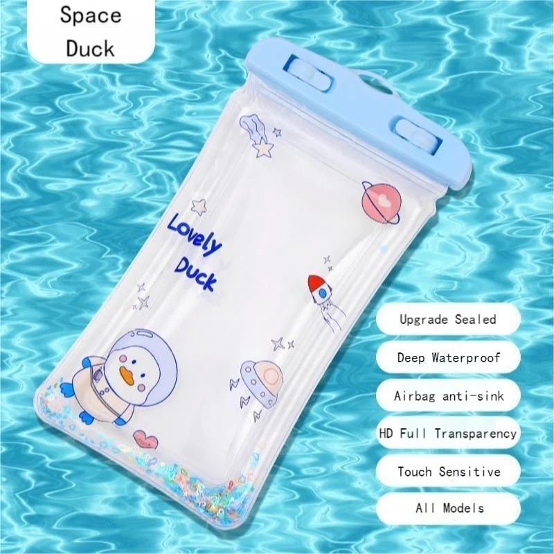 Túi Đựng Điện Thoại Trong Suốt Chống Thấm Nước Chống Rơi Chạm Được Màn Hình Cảm Ứng In Họa Tiết Hoạt Hình Dễ Thương Khi Đi Bơi