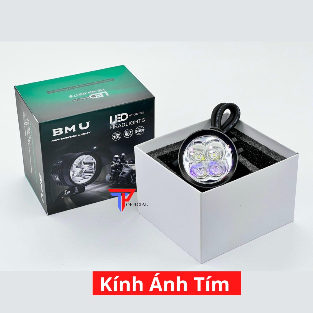Đèn Trợ Sáng L4x sst20 BMU Tặng Chụp Len Vàng Và Công Tắc_TP Motorbike