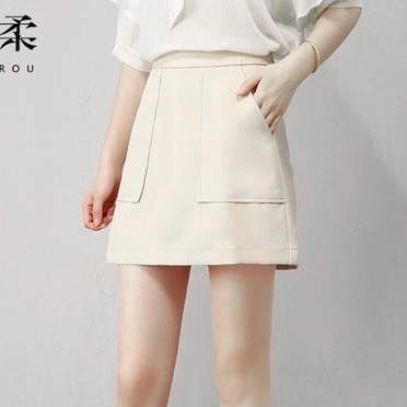 Chân Váy Nữ Kaki From Chữ A Phối Túi Cạp Cao - Chân Váy Công Sở Thời Trang Có May Kèm Quần  Bên Trong