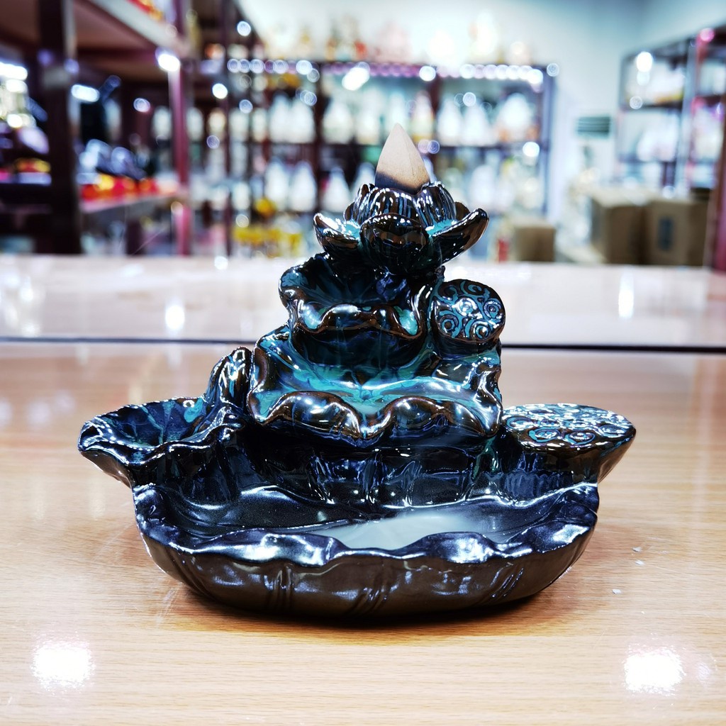 Thác khói Trầm hương chảy ngược, thác nước , bàn tay phật , hoa sen - SIÊU THỊ PHẬT GIÁO SALA