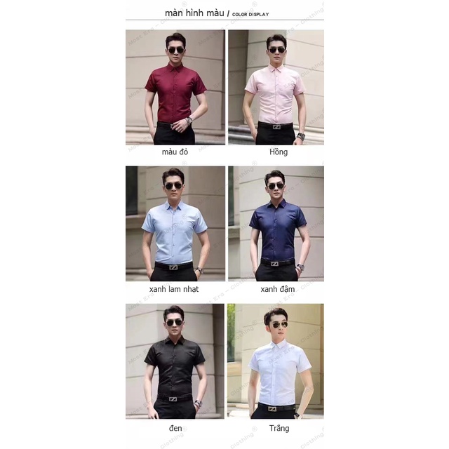 Áo sơ mi nam ngắn tay, quần áo phỏng vấn