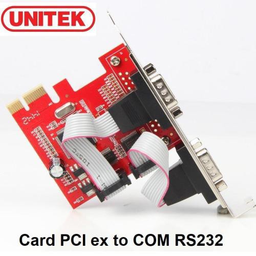 Card PCI-e to 2 cổng Com (RS232) Cao Cấp Unitek Y-7504 chính hãng