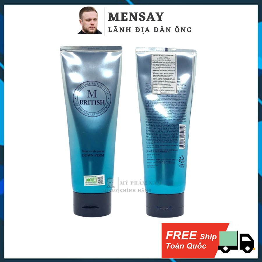 Kem ép side tóc BRITISH M Men's Style Down Perm 200g + bộ quà tặng VIP