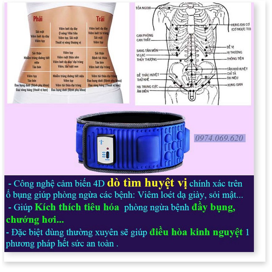 Máy Massage bụng Rung Nóng Tan mỡ Chính Hãng Mỹ Vibro X5- Đai Massage bụng- máy đánh tan mỡ bụng