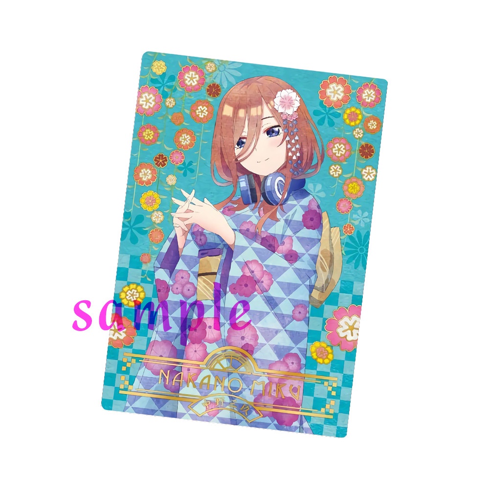 Ảnh card bo góc in hình Gotoubun No Hanayome ver YUKATA Nhà Có 5 Nàng Dâu thẻ bo viền 5*8cm anime chibi sưu tầm