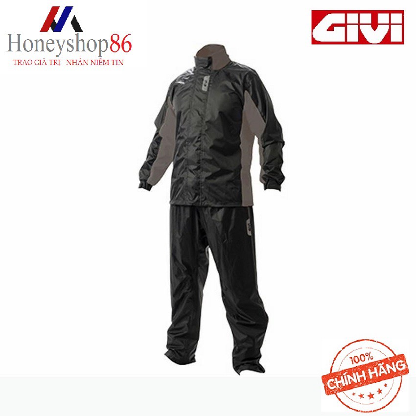Áo Mưa Bộ Givi RIDER TECH Rain Suit Black Grey RRS07 AX-NG HONEYSHOP86