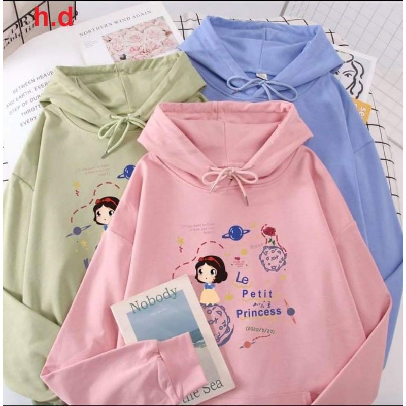 Áo hoodie, áo khoác nỉ mũ dài tay thu đông in 3D cô gái
