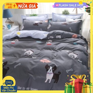 Bộ ga gối Drap 1m2,1m6,1m8 Cotton Poly Vikona mẫu da báo