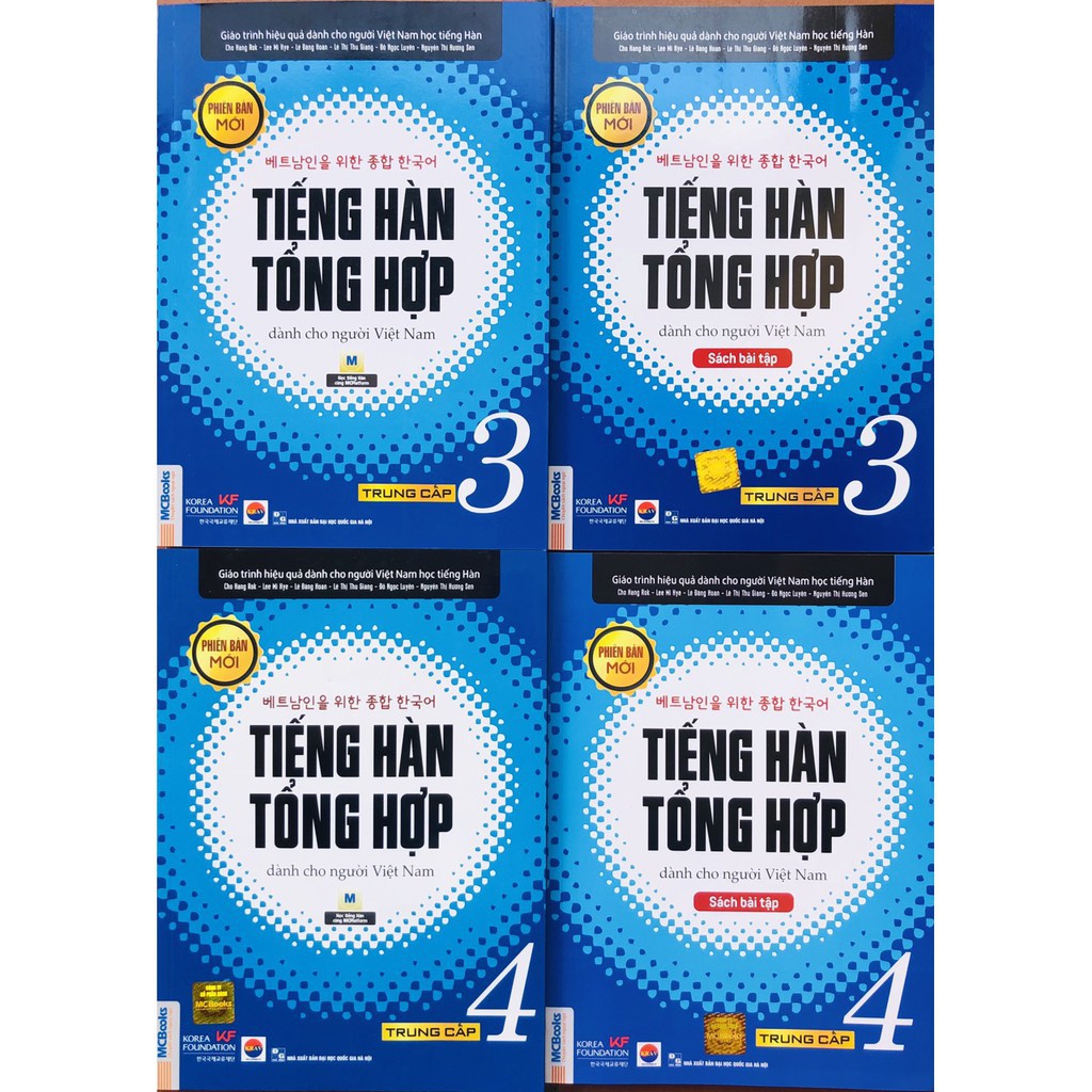 Sách - Combo Tiếng Hàn Tổng Hợp Dành Cho Người Việt Nam Trung Cấp 3 + 4 ( bản 1 màu) tặng kèm ring ring