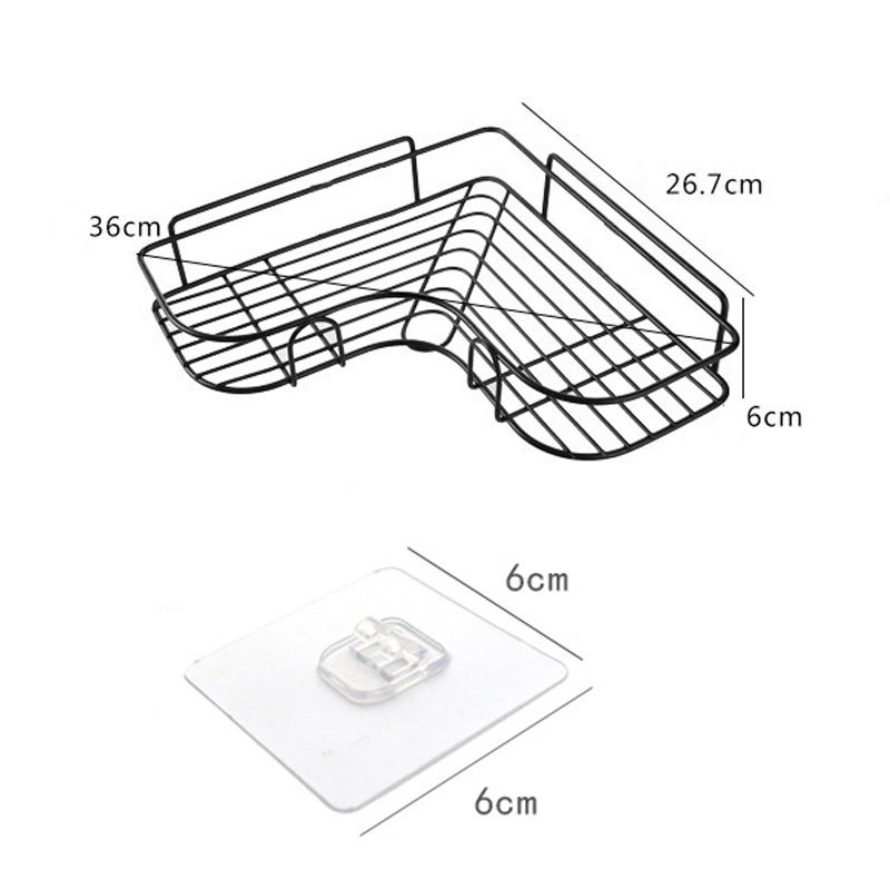 Kệ Góc Tường Nhà Tắm, Nhà Bếp Dán Tường Sắt Tĩnh Điện Đựng Vật Dụng Tiện Lợi