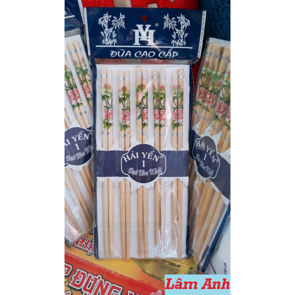 Combo 10 Đôi Đũa Gỗ Trăng Tem Bông Sang Trọng