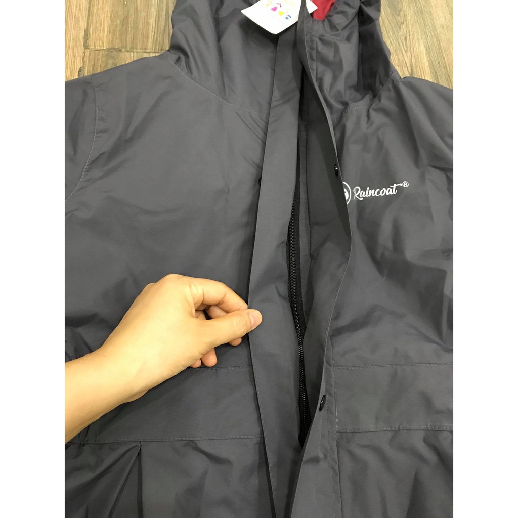 Áo mưa măng tô nữ PU 2 lớp cao cấp vải Hàn Quốc đi mưa chống thấm chống gió lạnh - ao mua mang to