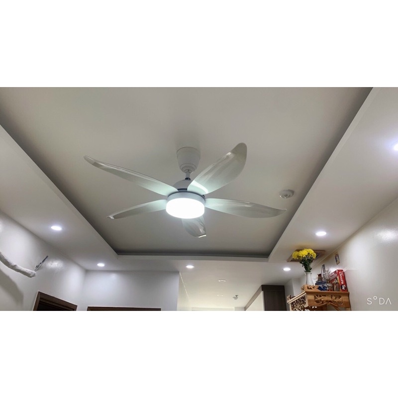 Quạt Trần Đèn 5 Cánh Mầu trắng động cơ lõi đồng