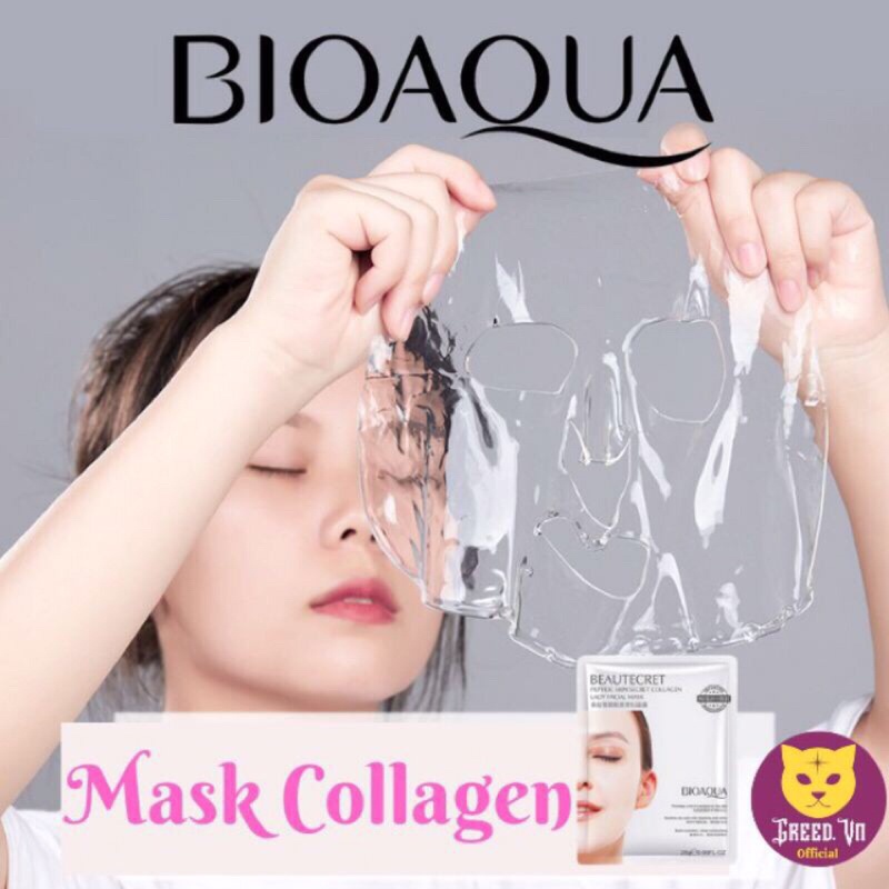 Mặt nạ thủy tinh trong suốt collagen Bioaqua dạng thạch dưỡng da căng bóng, trẻ hoá làm da | BigBuy360 - bigbuy360.vn
