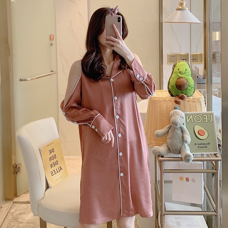Váy ngủ - váy mặc nhà kiểu dáng khoét tay đẹp mắt - chất lụa mango Quảng châu cao cấp