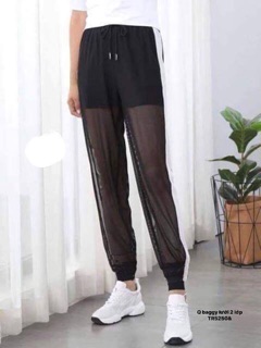 Quần baggy lưới sọc hông (TR)