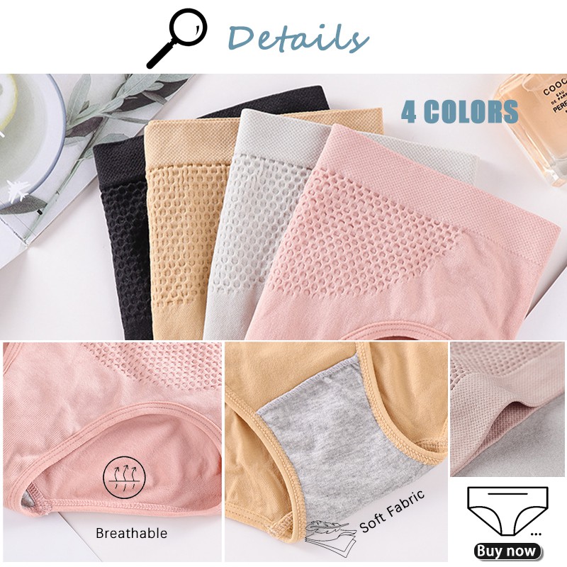 【Hàng sẵn sàng】Quần Lót Cotton Lưng Vừa Họa Tiết Tổ Ong 3D Không Đường May Thời Trang Nhật Bản Cho Nữ | BigBuy360 - bigbuy360.vn