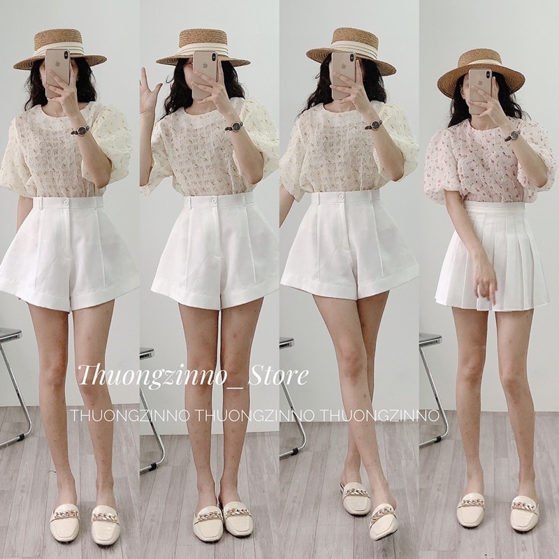 [Ảnh thật/Video] Áo hoa Chiffon Hoạ Tiết Hoa Nhí Cổ Tròn Thanh Lịch Dịu Dàng Cho Nữ ÁO SƠ MI TRẺ TRUNG HÀNG QUẢNG CHÂU