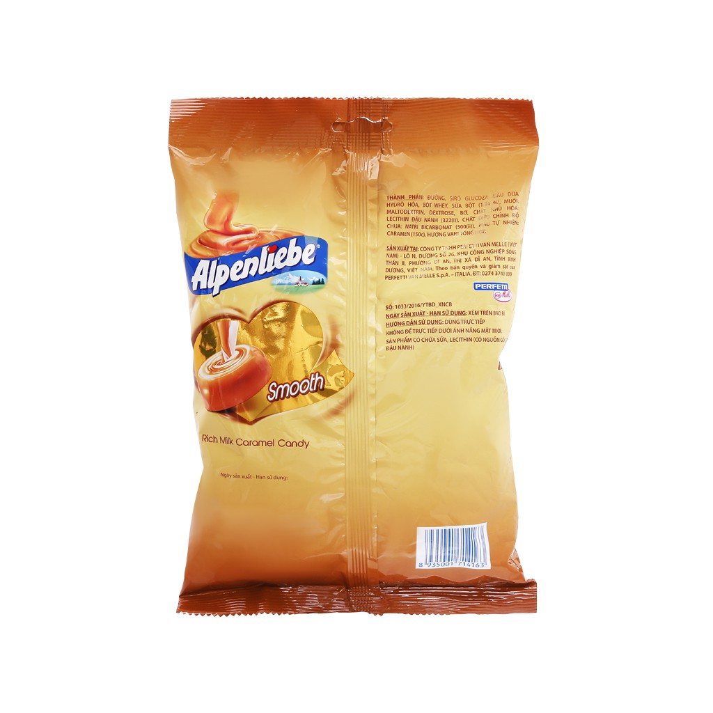 Kẹo Sữa Caramen Láng Mịn Alpenliebe gói 329g (94 viên) - Rich Milk Caramel Candy