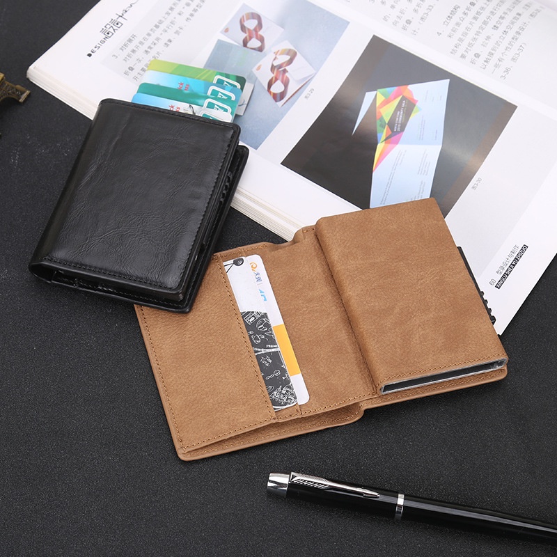 Ví Kẹp Tiền / Thẻ Tín Dụng Rfid Thông Minh Cho Nam