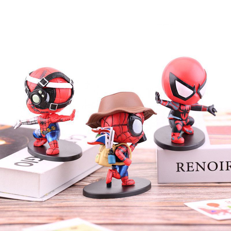 Set 3/5/3/1 Mô Hình Người Nhện Phiên Bản Q Dùng Để Trang Trí Ô Tô