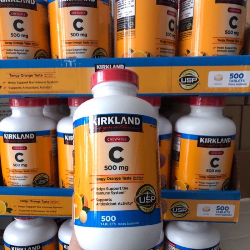 DATE(2023)Viên Ngậm KIRKLAND 🍊 Signature Chewable Vitamin c 500 mg | Thế Giới Skin Care
