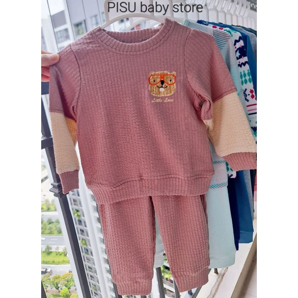Lil little love - Bộ dài tay thu đông cho bé vải len mềm mịn ấm cho bé 9m-4y