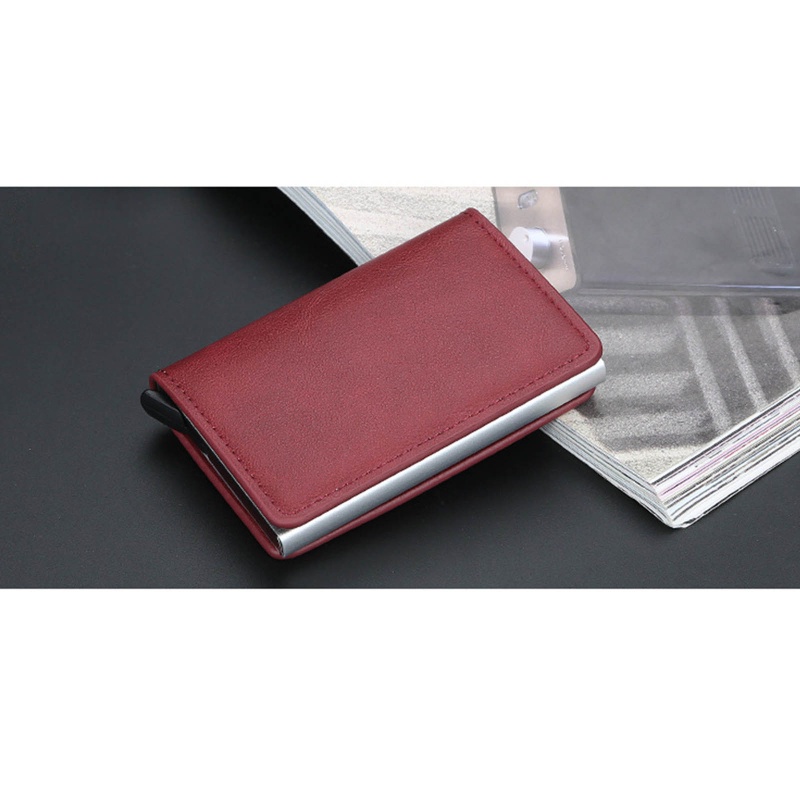 Ví Da Pu Mini Siêu Mỏng Chống RFID Đựng Tiền / Thẻ ID Kiểu Doanh Nhân Cho Nam