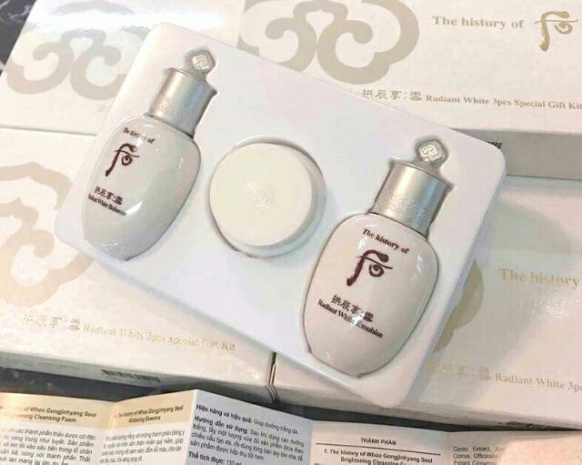 Bộ kid dưỡng trắng da Whoo Radiant White 44ml - mỹ phẩm Ohui công ty chính hãng - quà tặng phụ nữ