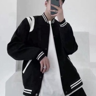 [Ảnh thật] Áo Khoác Bomber Nam Nữ TEDDY Đen Áo bomber bóng chày basic nam nữ form rộng dễ phối đồ hottrend 2022