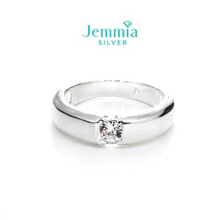 Nhẫn bạc nữ Jemmia thân trơn đính đá - JM1094