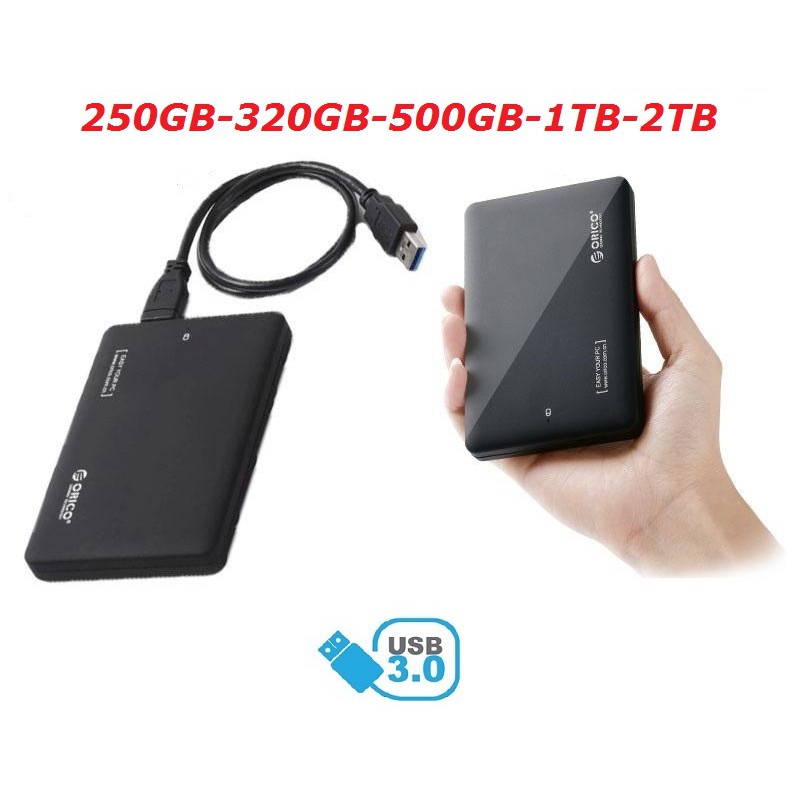 Ổ cứng di động ORICO 250GB/320GB/500GB/1TB/2TB – USB 3.0