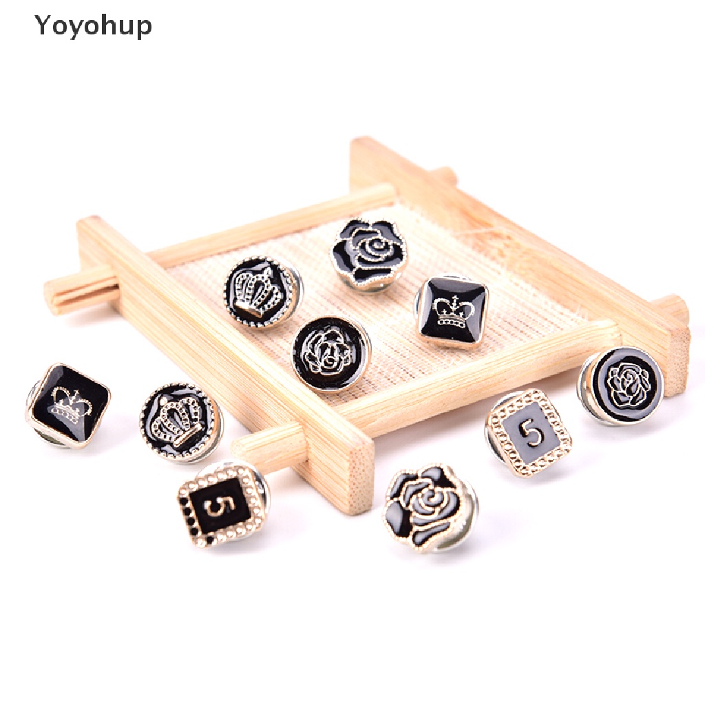 Bộ 10 ghim cài áo hình hoa đính ngọc trai mini xinh xắn