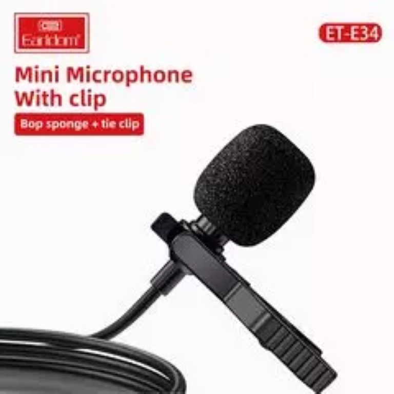 [Mã BMBAU50 giảm 10% đơn 99k] Mic Thu Âm Mini Cho Điện Thoại Chân 3.5mm Earldom E34 chính hãng