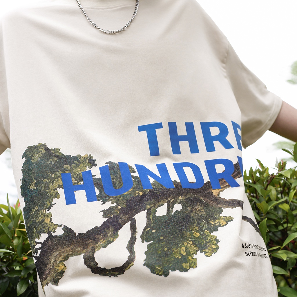 Áo Thun Màu Tan In Hình Phong Cảnh Nghệ Thuật Chất Liệu 100% Cotton Form Rộng Thoải Mái Unisex Nam Nữ
