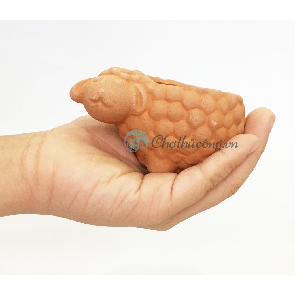 Chậu đất nung MINI chậu bò và cừu có lỗ, nhỏ xinh xắn, vintage làm chậu trồng bonsai, cây cảnh, sen đá, xương rồng