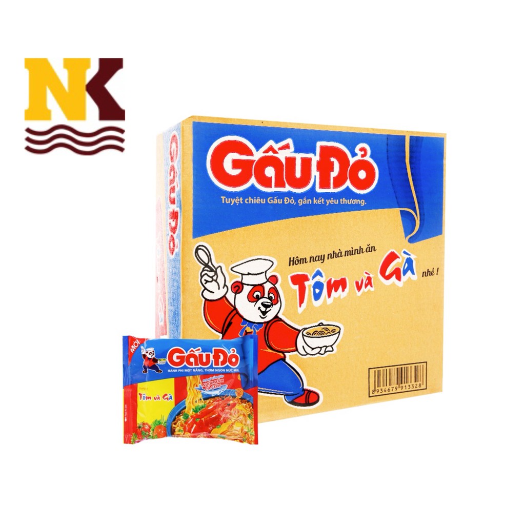 Mì gấu đỏ tôm và gà 63g x 30 gói