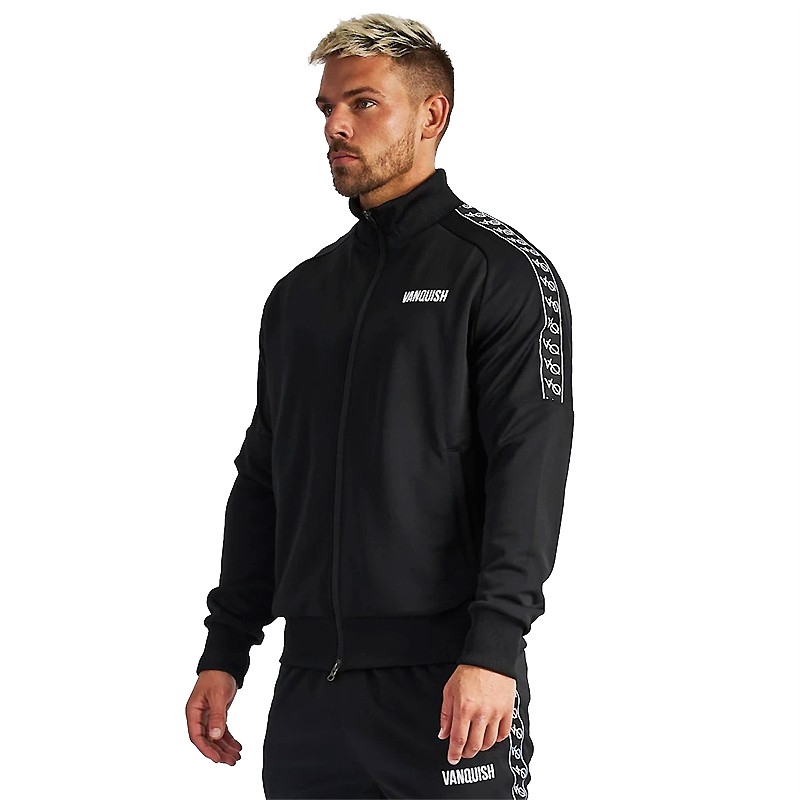 VQ Fashion Cotton Sports Stand Collar Zip Cardigan Gym Coat