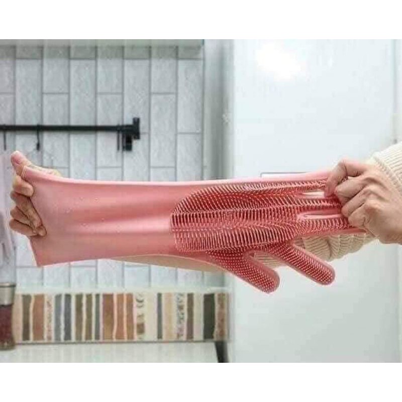 Găng tay rửa bát silicon rất dày và dai,siêu bền và tiện dụng