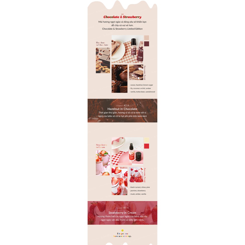 Xịt thơm body W.DRESSROOM DRESS & LIVING CLEAR PERFUME Chocolate & Strawberry Limited Edition