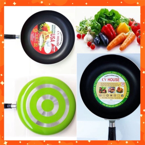 Chảo chống dính hợp kim nhôm CV HOUSE đủ cỡ 20cm đến 30cm