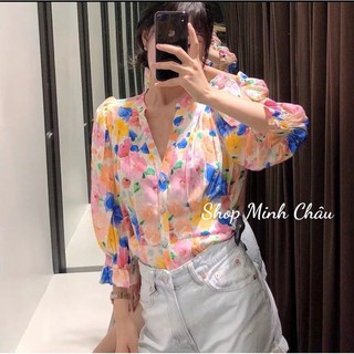 (Sẵn) Áo hoa Zaraaa dư sịn
