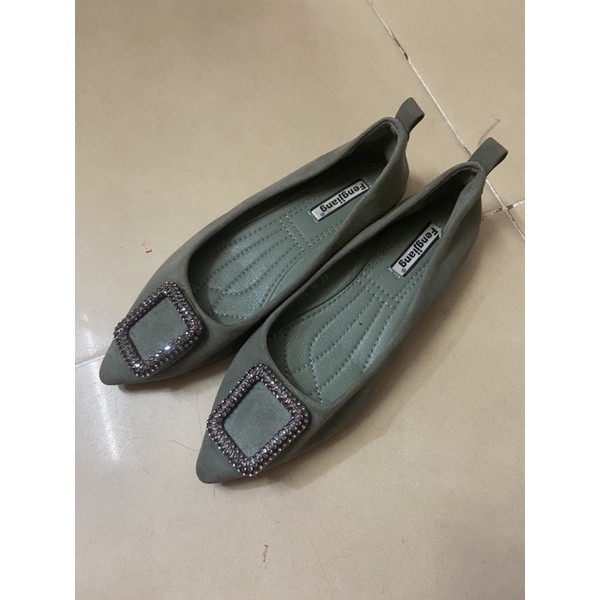 Thanh lý giày búp bê đính nơ đá size 35-36