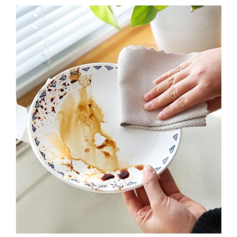 Khăn VẢY CÁ Thấm Hút Nước Không Xù Lông Lau Bếp/ Bàn Ghế/ Gương