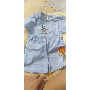 Bộ Quần Áo Cộc Tay Cài Vai Cotton In Hoạ Tiết Con Vật Cho Bé Trai, Bé Gái