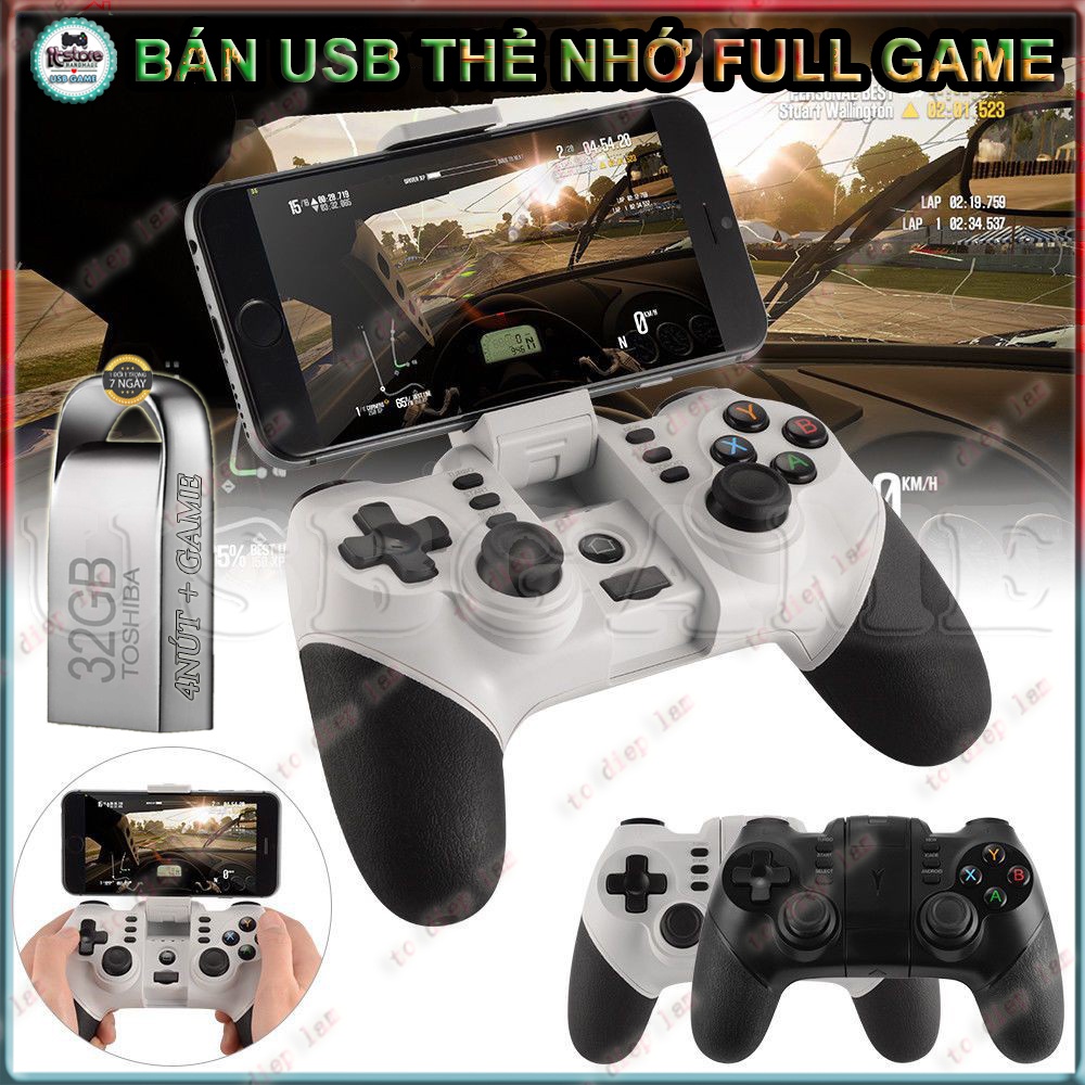 USB Thẻ Nhớ Tay Cầm Chơi Game Bluetooth Không Dây ZM-X6 Cho Android Iphone Máy Tính Bảng PC Laptop..có giá đỡ điện thoại