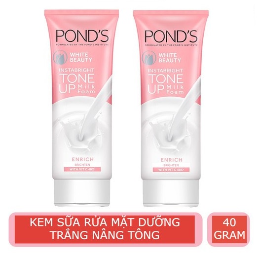 Kem Sữa Rửa Mặt Dưỡng Trắng Nâng Tông Pond'S White Beauty 40 GRAM