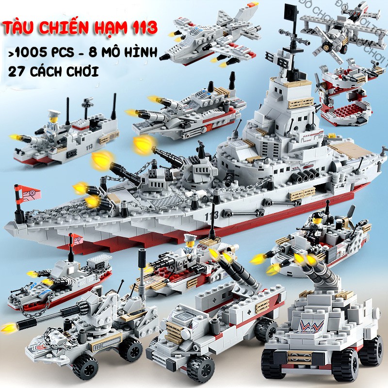 BỘ ĐỒ CHƠI LEGO TÀU CHIẾN QUÂN SỰ KHỔNG LỒ, LEGO CHIẾN HẠM TUẦN TRA HẢI QUÂN 1005 MẢNH GHÉP